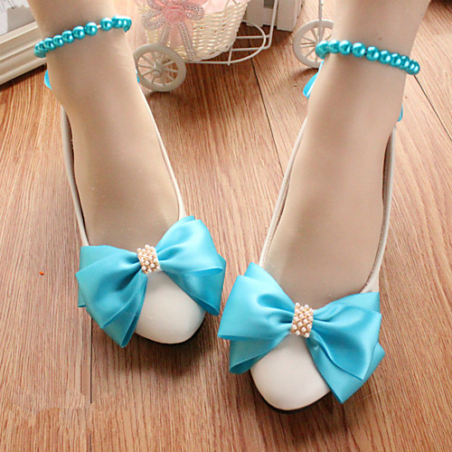 

Women's Wedding Shoes Flat Heel Round Toe Wedding Pumps Wedding Walking Shoes PU Lake blue [flat bottom] 2020 version standard code Lake blue [3 cm heel] standard size Lake blue [5 cm heel] standard