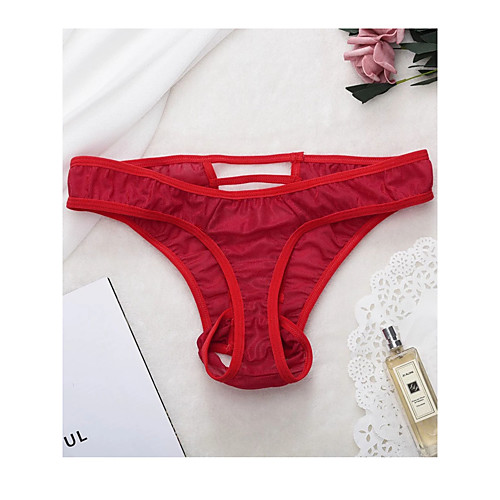 

Men's 1 Piece Basic G-string Underwear - Normal Low Waist White Black Red One-Size