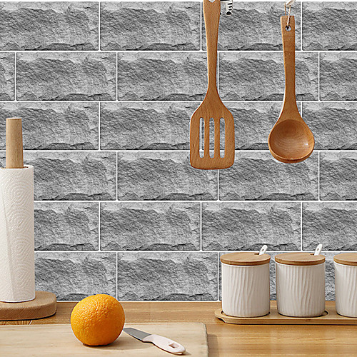 

imitation retro ceramic tile kitchen stickers waterproof and putty crystalline rock flake self-adhesive decorative wall stickers 15cm30cm6pcs