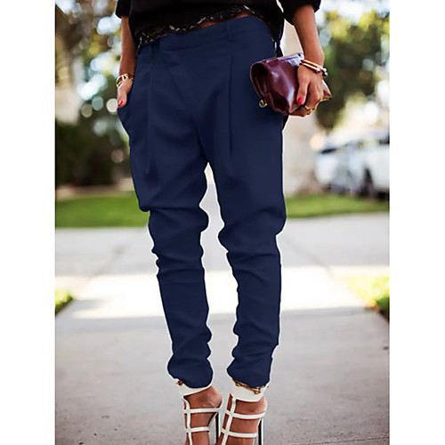 

Women's Charm Simple Streetwear Causal Daily Work Jogger Pants Solid Colored Full Length Classic Style Classic Pure Color White Black Blue Gray