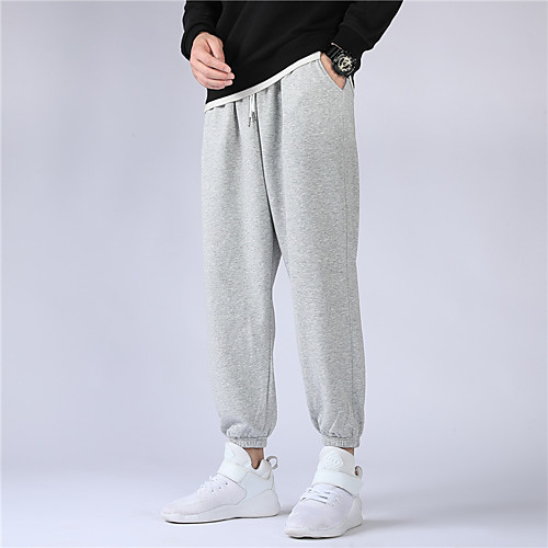 

Men's Sweatpants Jogger Pants Drawstring Spandex Cotton Solid Color Sport Athleisure Pants / Trousers Bottoms Warm Comfortable Running Everyday Use Street Casual Daily Outdoor