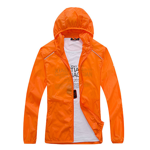 

Women's Men's Rain Jacket Hiking Skin Jacket Hiking Windbreaker Outdoor Packable Lightweight Windproof Breathable Outerwear Jacket Top Fishing Climbing Camping / Hiking / Caving Light Blue orange