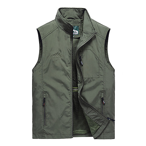 

Men's Hiking Vest / Gilet Fishing Vest Outdoor Lightweight Windproof Breathable Quick Dry Vest / Gilet Top Fishing Climbing Camping / Hiking / Caving Black khaki Army Green Dark Blue Gray