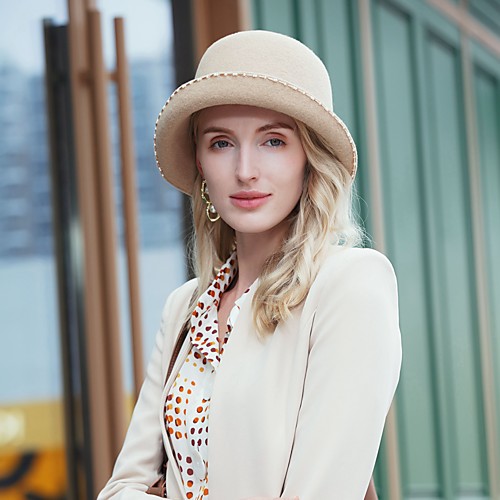 

Headwear Casual / Daily Wool / Cotton Hats with Imitation Pearl / Solid 1pc Casual / Daily Wear Headpiece