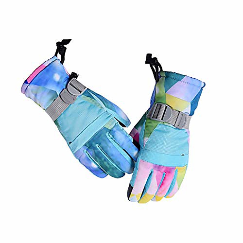 

Children's Ski Cold Gloves Unisex Waterproof Breathable Warm Snow Gloves Suitable for Parent-Child Activities Such As Outdoor Climbing (Light Blue)