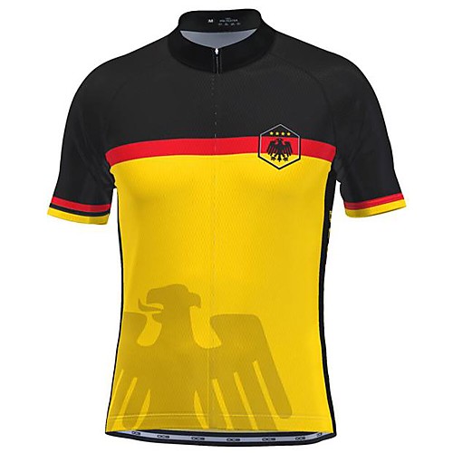 

21Grams Men's Short Sleeve Cycling Jersey Yellow Bike Top Mountain Bike MTB Road Bike Cycling Breathable Sports Clothing Apparel / Stretchy / Athletic