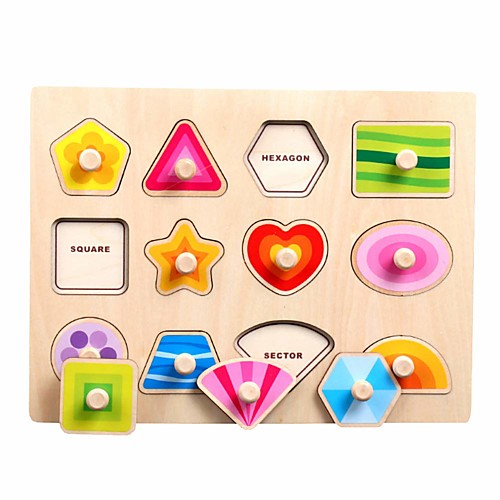 

kids wooden peg puzzles toys creative multi shape design puzzle board wooden knob jigsaw board toys kids early education toys for kids baby toddler 1pc