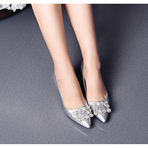 

Women's Wedding Shoes Stiletto Heel Pointed Toe Wedding Pumps Wedding Daily PU Synthetics Silver