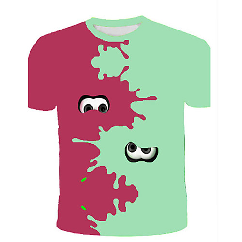

Men's T shirt 3D Animal Print Short Sleeve Daily Tops Streetwear Exaggerated Rainbow