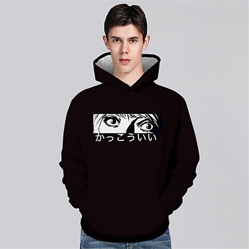 

Men's Pullover Hoodie Sweatshirt Graphic Graphic Prints Print Sports & Outdoor Daily 3D Print Casual Hoodies Sweatshirts Black