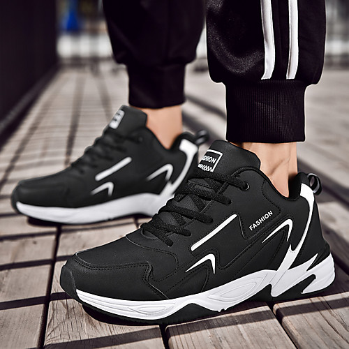 

Men's Trainers Athletic Shoes Sporty Athletic Outdoor Running Shoes Cycling Shoes PU Black / Red White Black Fall Spring