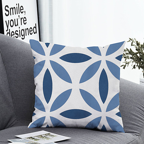 

1 pcs Polyester Pillow Cover & Insert, Geometric Simple Classic Square Zipper Polyester Traditional Classic