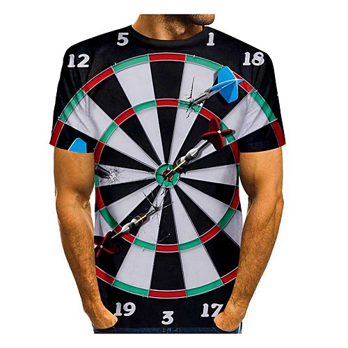 

Men's T shirt 3D Print Graphic 3D 3D Print Short Sleeve Daily Tops Casual Black