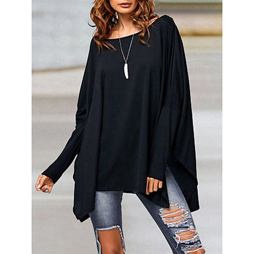 

Women's Plus Size Asymmetric Graphic Prints Blouse Large Size Round Neck Short Sleeve Tops Big Size