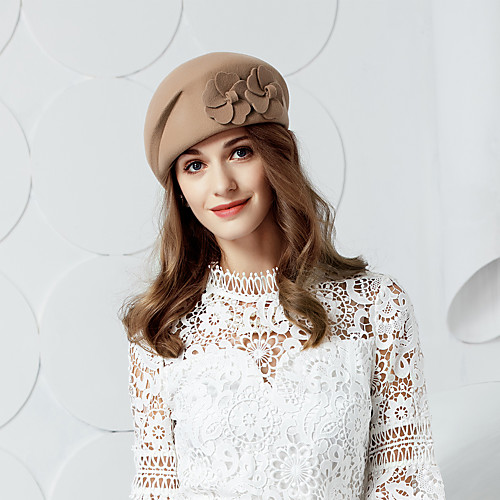 

Headwear Casual / Daily 100% Wool Hats with Floral / Solid 1pc Casual / Daily Wear Headpiece