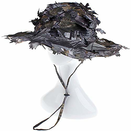 

Hunting Camouflage Leafy Hat, Ghillie Camouflage Face Mask, 3D Leafy Breathable Balaclava Airsoft Paintball, Quick Drying Adjustable,Gray