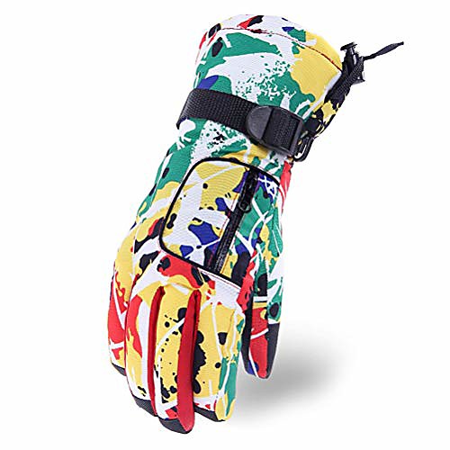 

Colored Waterproof Ski Gloves,Unisex Thermal Winter Snowboard Cycling Snowmobile Warm Gloves,Anti Slip Hand Warmer Insulated with Zipper Pocket Snowboarding Gloves,Yellow
