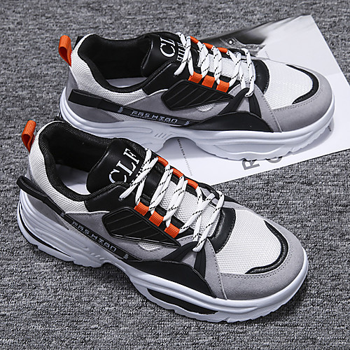

Men's Trainers Athletic Shoes Sporty Casual Athletic Running Shoes Basketball Shoes Tissage Volant Breathable Non-slipping Wear Proof Black Grey White / Blue Black Fall