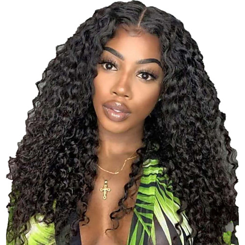 

Human Hair Lace Front Wig Free Part style Vietnamese Hair Water Wave Black Wig 130% Density Classic Women Fashion Women's Short Long Medium Length Human Hair Lace Wig Clytie / Very Long