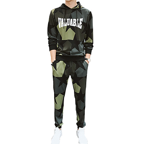 

Men's 2 Piece Set Color Block Color Block Sport Athleisure Clothing Suit Long Sleeve Breathable Soft Comfortable Running Everyday Use Casual Daily Outdoor
