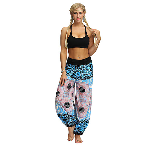 

Women's Yoga Pants Harem Bloomers Breathable Quick Dry Bohemian Pink Yoga Fitness Gym Workout Sports Activewear / Casual / Athleisure