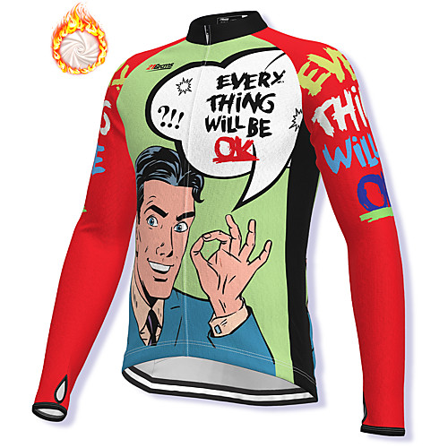 

21Grams Men's Long Sleeve Cycling Jacket Winter Fleece Spandex Red Bike Jacket Mountain Bike MTB Road Bike Cycling Fleece Lining Warm Sports Clothing Apparel / Stretchy / Athleisure