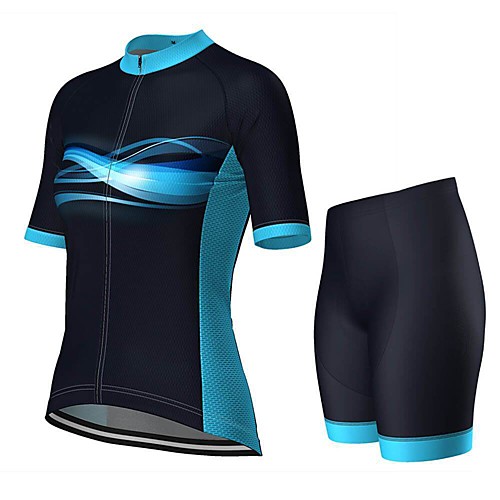 

21Grams Women's Short Sleeve Cycling Jersey with Shorts Black Bike Breathable Sports Graphic Mountain Bike MTB Road Bike Cycling Clothing Apparel / Stretchy / Athletic