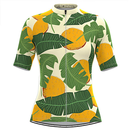 

Women's Short Sleeve Cycling Jersey Green Tropical Flowers Bike Top Mountain Bike MTB Road Bike Cycling Breathable Quick Dry Sports Clothing Apparel / Stretchy / Athleisure