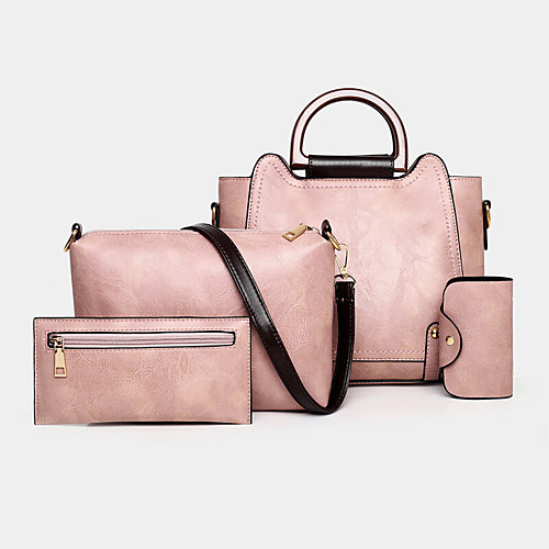 

women 4pcs retro anti theft large capacity shoulder bag handbag
