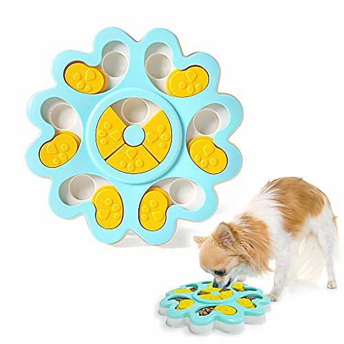 

Dog Food Toy - Pet Smart Puzzle Interactive Toys, Improve IQ Dog Training Games Feeder, Bite-Resistant Anti-Slip Suitable for Young Pets, Slow Eating Dog Food Bowl Prevent Eating Too Fast (Blue)