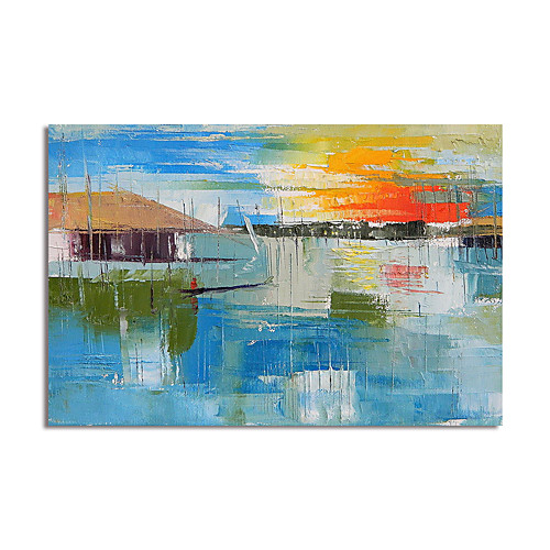 

Oil Painting Hand Painted Horizontal Abstract Modern Stretched Canvas