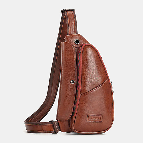 

men genuine leather vintage unique design chest bag crossbod