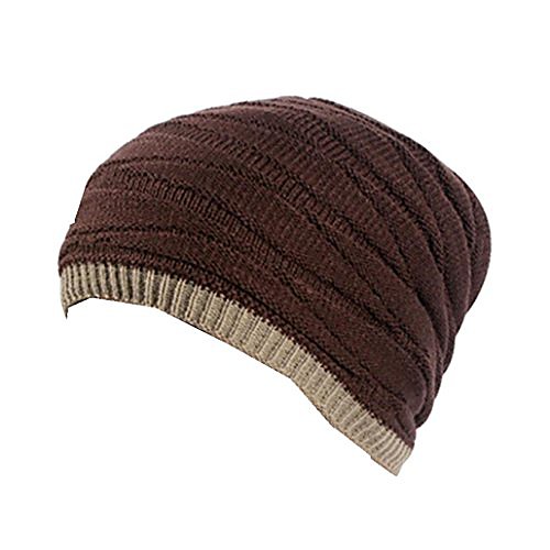 

Mens Beanie, Fashion Winter Unisex Women Men Knit Ski Crochet Slouch Hat Cap Beanie Hip-Hop Hat Solid (Coffee)