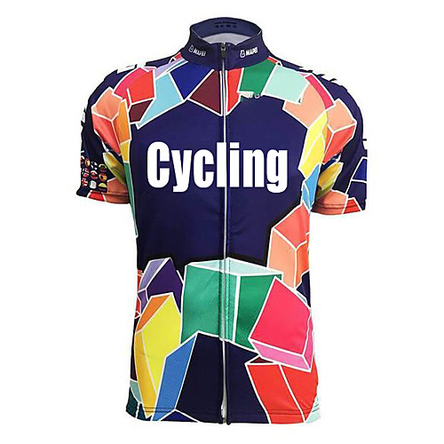 

21Grams Men's Short Sleeve Cycling Jersey Dark Navy Bike Top Mountain Bike MTB Road Bike Cycling Breathable Sports Clothing Apparel / Stretchy / Athletic