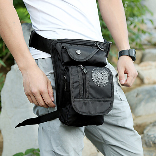 

men multifunctional fashion nylon leg pouch for travel sports waist bag