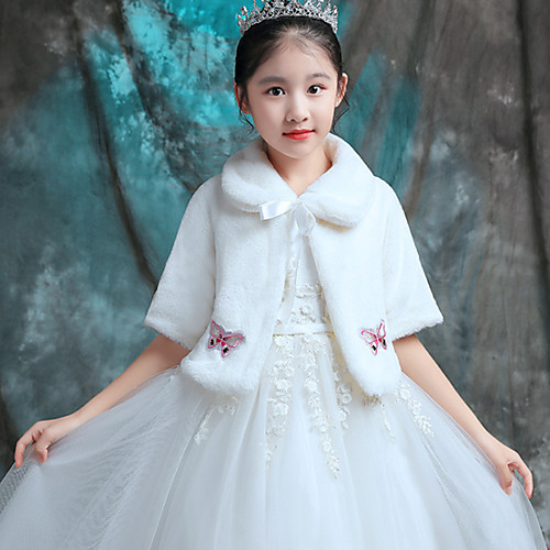 

Half Sleeve Cute / Sweet Faux Fur Wedding / Special Occasion Shawl & Wrap / Women's Wrap With Lace-up