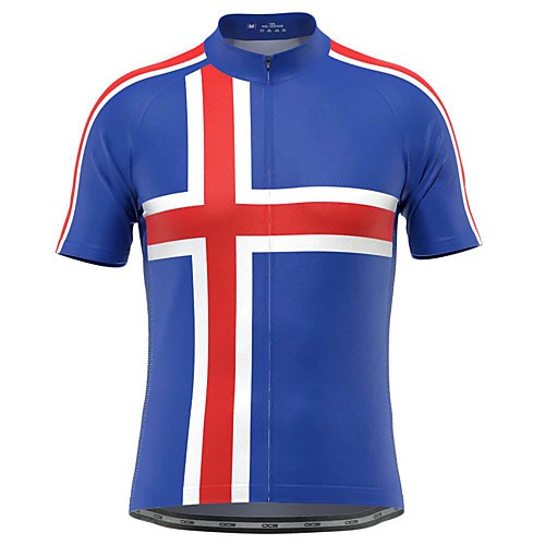 

21Grams Men's Short Sleeve Cycling Jersey Blue National Flag Bike Top Mountain Bike MTB Road Bike Cycling Breathable Sports Clothing Apparel / Stretchy / Athletic