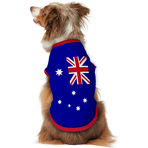 

Dog Shirt / T-Shirt Vest Print Flag National Flag Fashion Cool Casual / Daily Outdoor Dog Clothes Puppy Clothes Dog Outfits Breathable Blue Costume for Girl and Boy Dog Polyster S M L XL