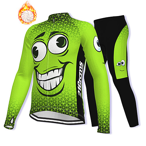 

21Grams Men's Long Sleeve Cycling Jacket with Pants Winter Fleece Spandex Green Bike Fleece Lining Warm Sports Graphic Mountain Bike MTB Road Bike Cycling Clothing Apparel / Stretchy / Athleisure