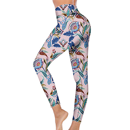 

21Grams Women's High Waist Yoga Pants Cropped Leggings Tummy Control Butt Lift Breathable Blue Fitness Gym Workout Running Winter Sports Activewear High Elasticity
