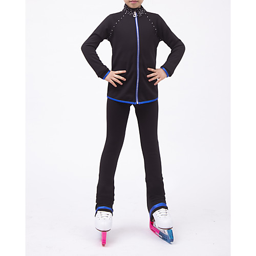 

Figure Skating Jacket with Pants Women's Girls' Ice Skating Pants / Trousers Top Royal Blue Patchwork Fleece High Elasticity Training Competition Skating Wear Patchwork Long Sleeve Ice Skating Figure