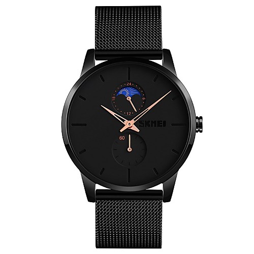 

SKMEI Men's Steel Band Watches Analog Quartz Modern Style Moon Phase / One Year / Stainless Steel