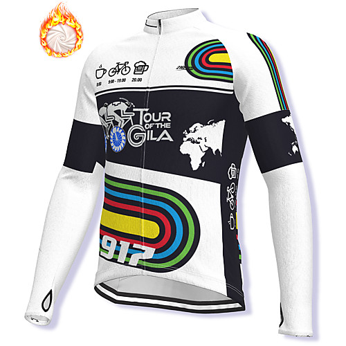 

21Grams Men's Long Sleeve Cycling Jacket Winter Fleece Spandex BlackWhite Bike Jacket Mountain Bike MTB Road Bike Cycling Fleece Lining Warm Sports Clothing Apparel / Stretchy / Athleisure