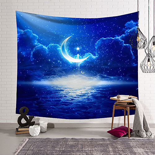 

Eid Mubarak Wall Tapestry Islamic Muslim Ramadan Art Decor Blanket Curtain Hanging Home Bedroom Living Room Decoration Oranament Polyester