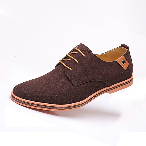 

Men's Oxfords Suede Shoes Comfort Shoes Casual Party & Evening Office & Career Suede Wear Proof Camel Black Blue Color Block Fall