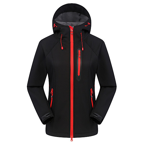 

Women's Hiking Softshell Jacket Hiking Jacket Winter Outdoor Thermal Warm Waterproof Breathable Jacket Winter Jacket Top Fleece Road Cycling Camping / Hiking Outdoor Exercise Black Purple Red Blue