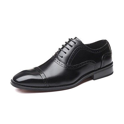 

Men's Oxfords British Office & Career PU Waterproof Non-slipping Height-increasing Booties / Ankle Boots Black Brown Fall