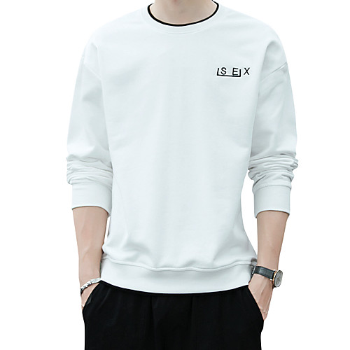 

Men's Sweatshirt Pullover Embroidery Crew Neck Solid Color Sport Athleisure Sweatshirt Top Long Sleeve Warm Soft Comfortable Everyday Use Street Casual Daily / Winter