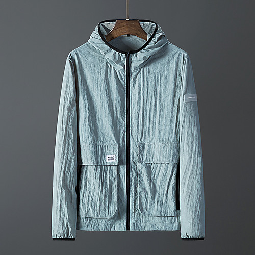 

Women's Rain Jacket Hiking Skin Jacket Hiking Windbreaker Long Sleeve Outerwear Jacket Top Outdoor Packable Lightweight UV Sun Protection Breathable Summer Solid Color Light Blue Bright yellow White