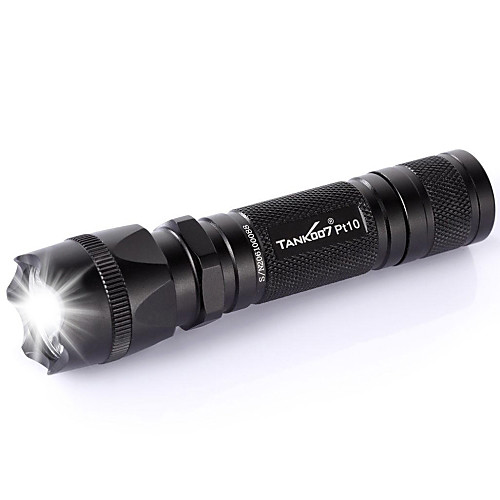 

Tank007 PT10 T6 LED Flashlights / Torch Handheld Flashlights / Torch Tactical Waterproof 500 lm LED LED 1 Emitters 5 Mode Tactical Waterproof Rechargeable Impact Resistant Nonslip grip Strike Bezel